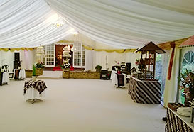 Marquee attached to French doors