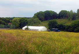 Wedding marquee in a field