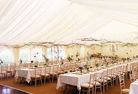 Vintage wedding marquee overview