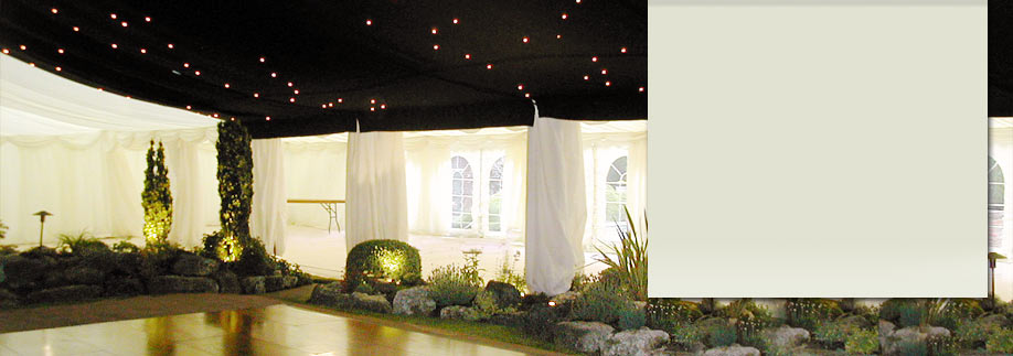 Marquee built around a garden