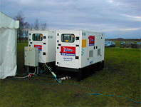 Generators attached to a marquee