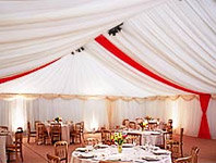Marquee with red stripes