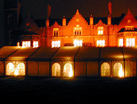 Marquee lit up at night