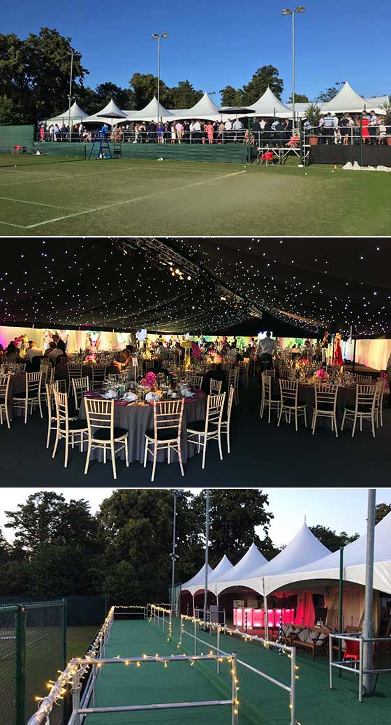 Hospitality marquees for tennis tournament