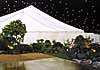 Marquee built round well-planted garden