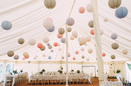 Marquee with paper lanterns