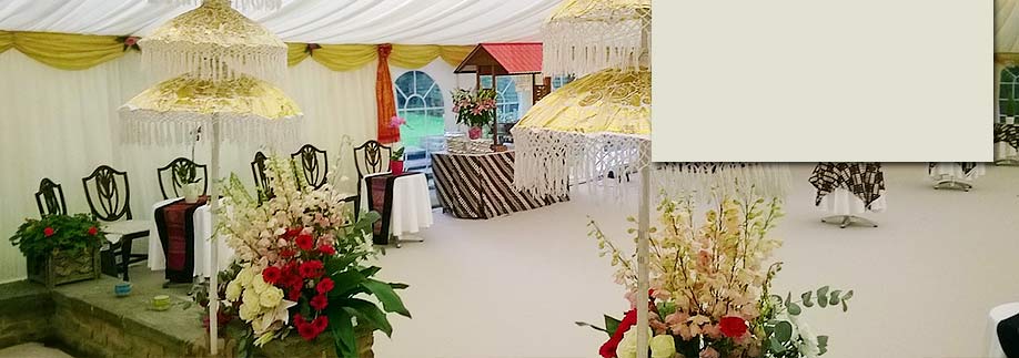 Indonesian style wedding marquee and long term hire