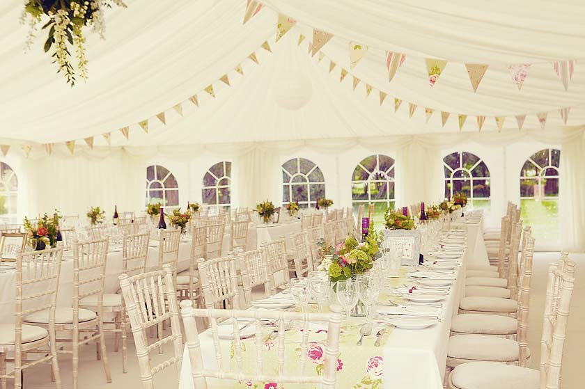 Wedding Marquee In Shabby Chic Style With Bunting Case Study With