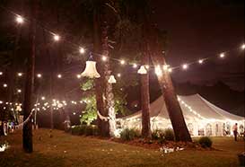Marquee exterior with outdoorlighting