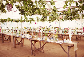 Vintage style wedding reception
