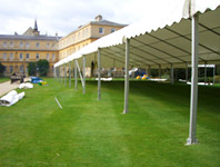 Partially erected marquee