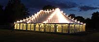 Traditional marquee with external lighting