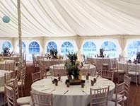 Wedding reception in a traditional marquee