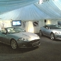 Cars in temporary showroon