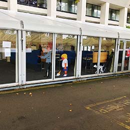 Hospital overflow in semi-permanent marquee