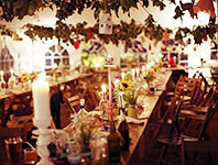 Vintage marquee by candlelight