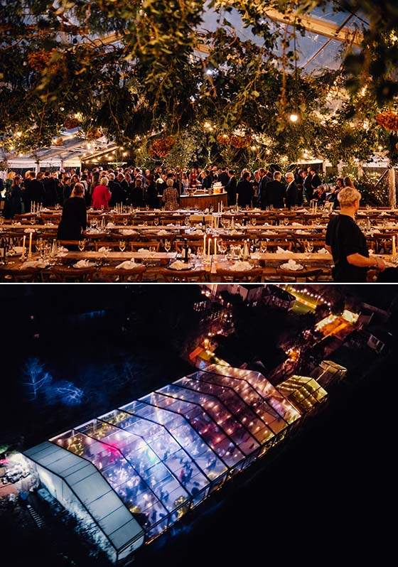 Transparent winter wedding marquee