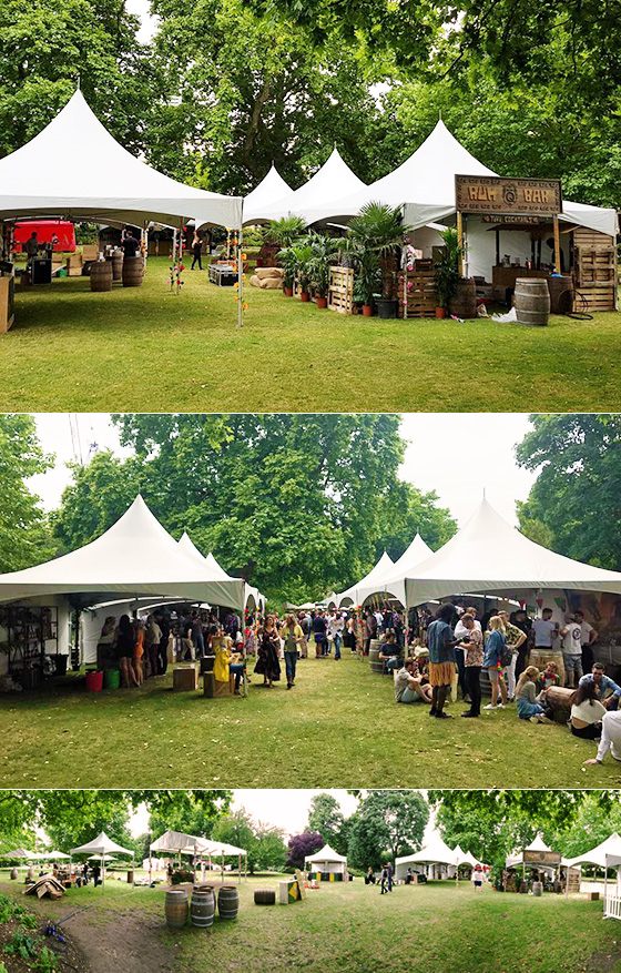 Event marquees for cocktail festival, London