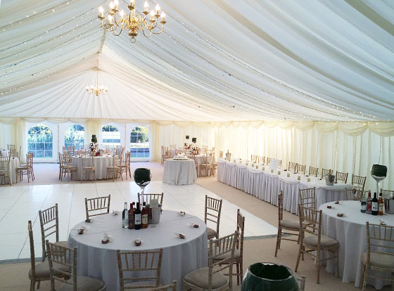 Wedding reception marquee