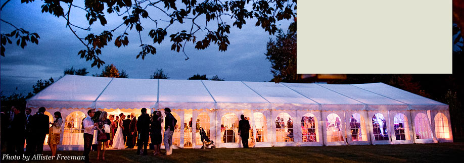 Reception marquee looking good at dusk