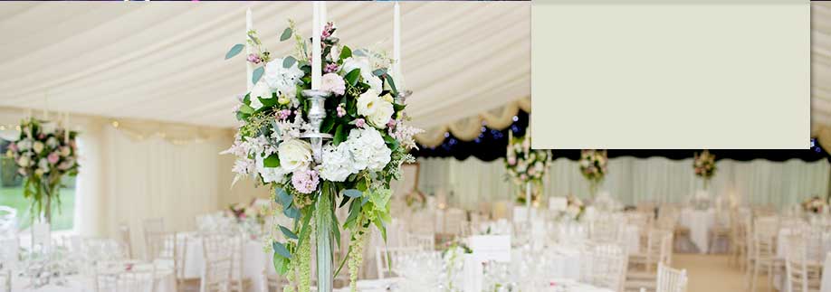 Decorated marquee interior